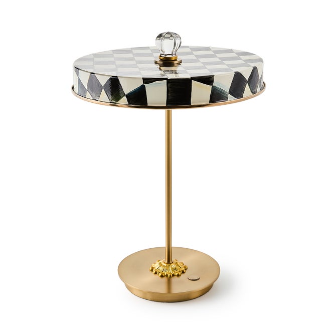 Royal Check LED Rechargeable Disk Table Lamp