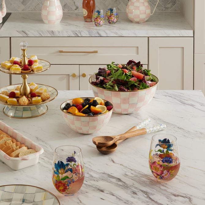 Flower Market Stemless Wine Glass, Set of 4