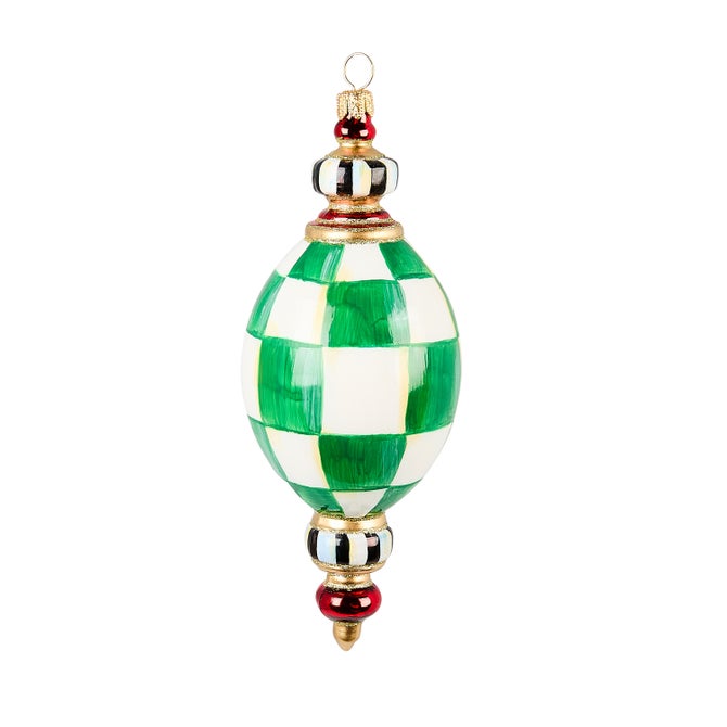 Check It Out Oval Drop Glass Ornament