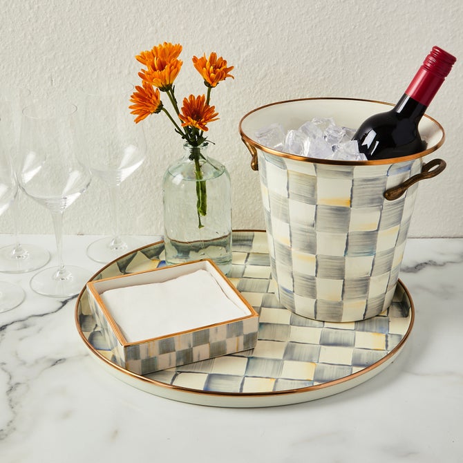 Sterling Check Bar Service Set