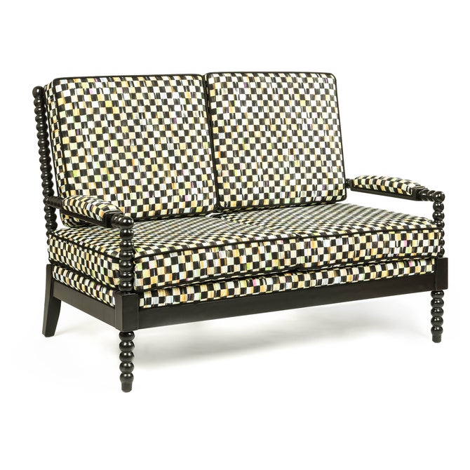 Spindle Check Outdoor Loveseat