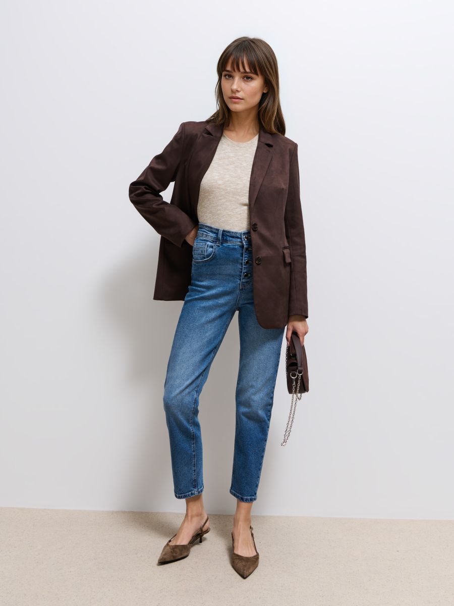 Jeansy mom slim push up