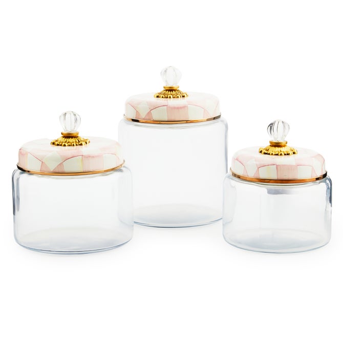 Rosy Check Kitchen Canisters