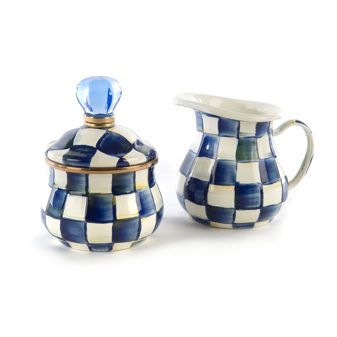 Royal Check Creamer & Sugar Bowl Set