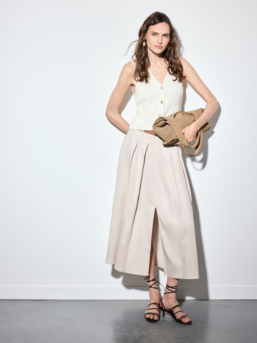 Czarna spódnica midi z lyocellu