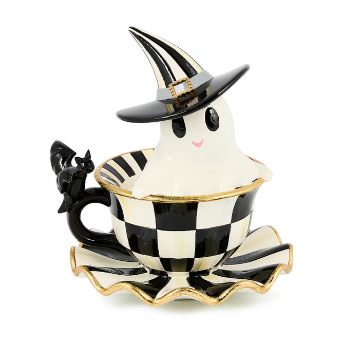 Courtly Check Teacup Ghost Decor