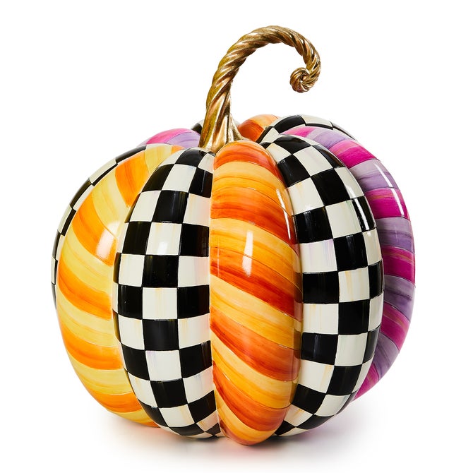 Plum & Orange Patchwork Extra Large Pumpkin