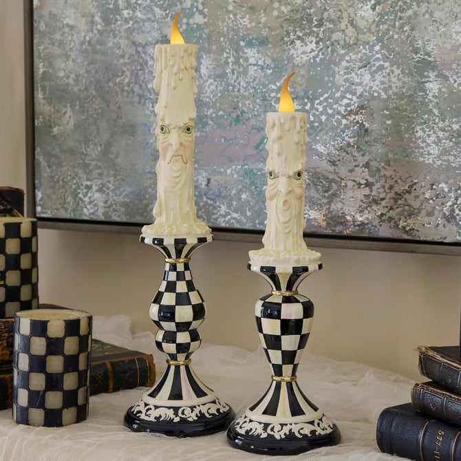 Haunted House Spooky Illuminated Candles, Set of 2