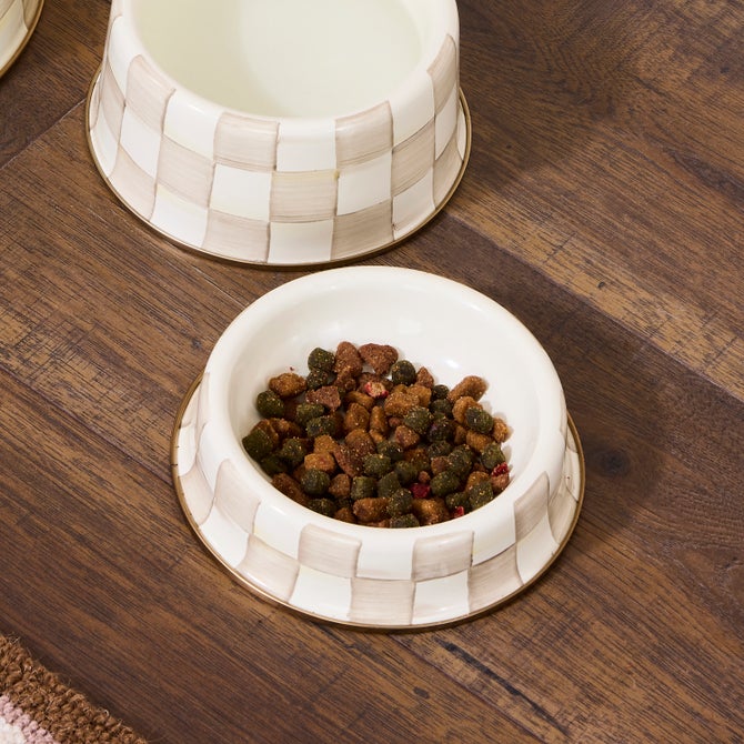 Mocha Check Cat Dish