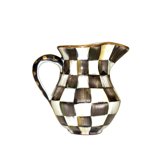 Plum Check Ceramic Creamer