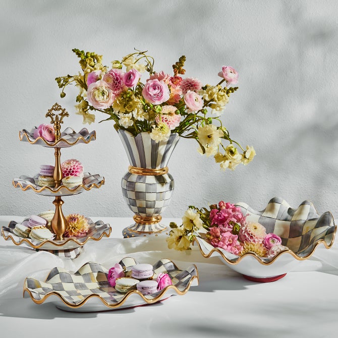 Check Ceramic Serving Platter