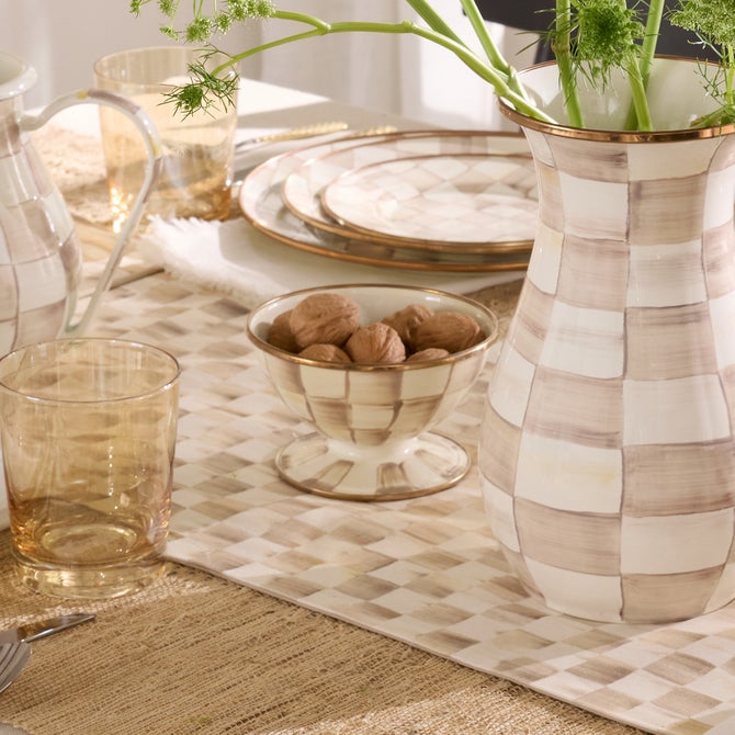 Enamel Check Ice Cream Dish