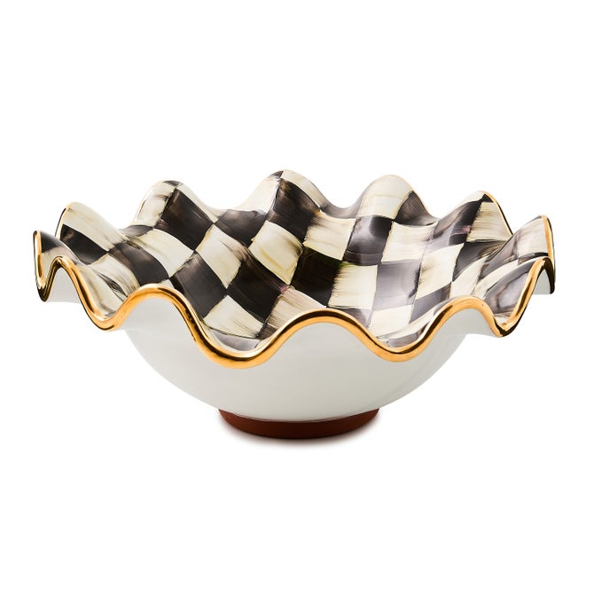 Courtly Check Medium Ceramic Fluted Serving Bowl