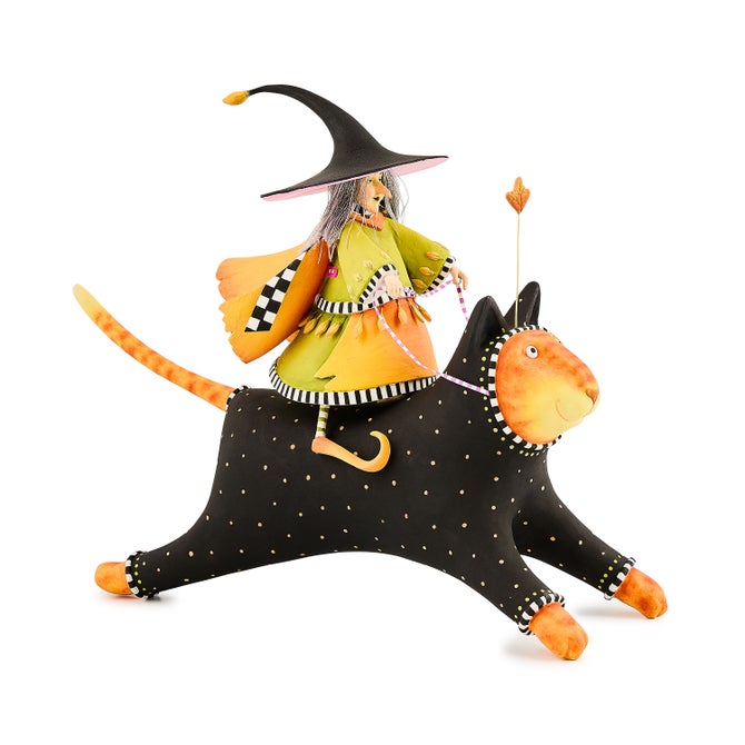 Patience Brewster Witch on Cat Figure