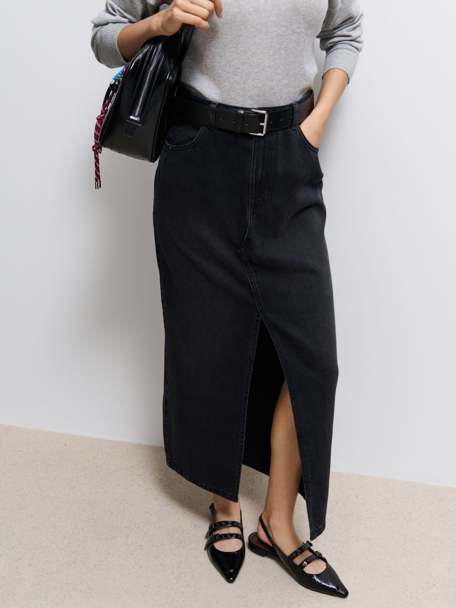 Jeansowa spódnica maxi