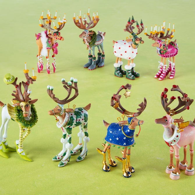 Patience Brewster Dash Away Reindeer Mini Ornaments Set