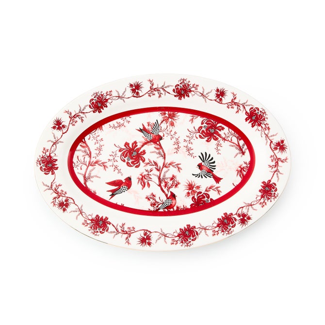 Cardinal Toile Oval Platter