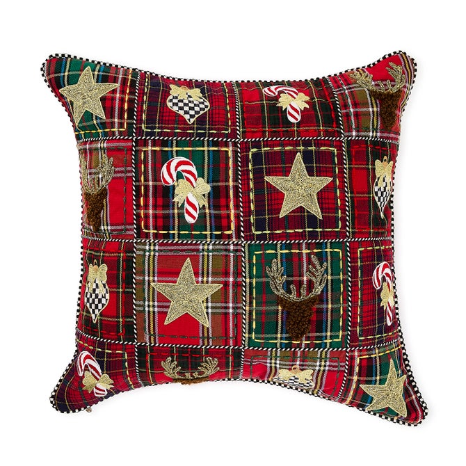 Holiday Squares Throw Pillow
