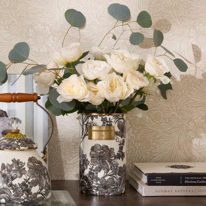 Floral Enamelware Utensil Holder