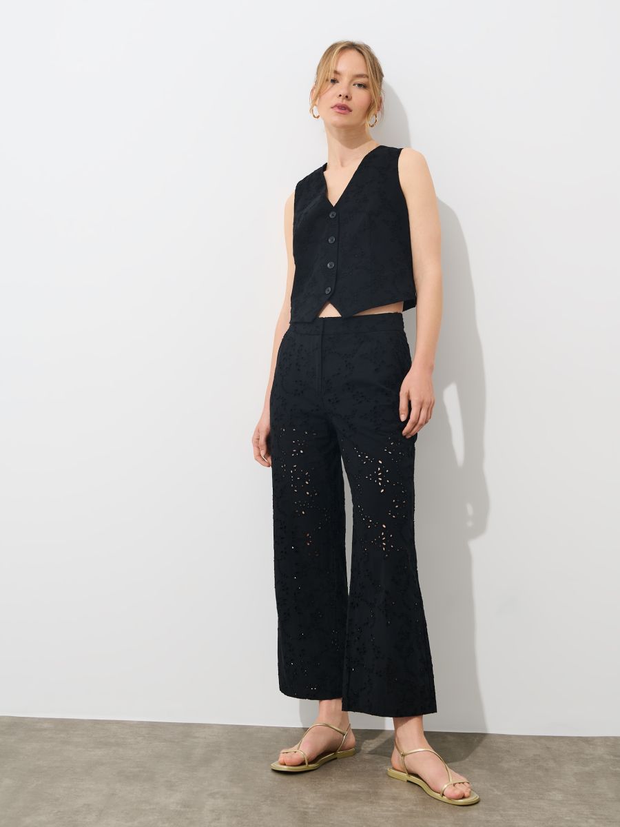 Bawełniane spodnie culotte