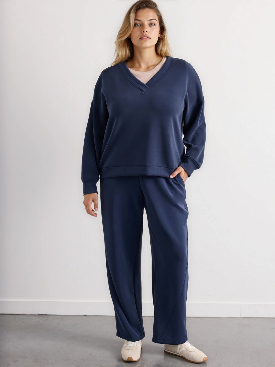 Granatowa bluza basic z modalem