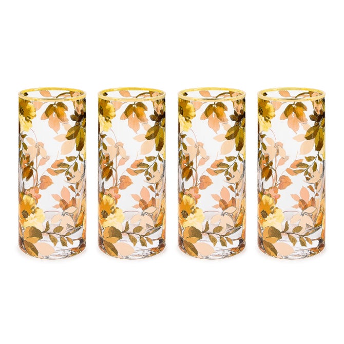 Wild Rose Highball Glass, Set of 4