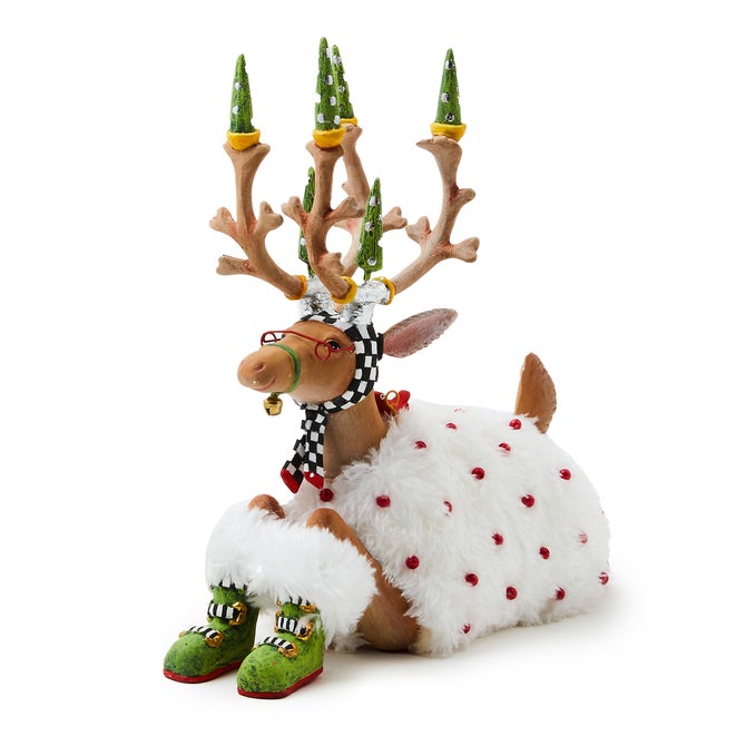Patience Brewster Dash Away Sitting Blitzen Reindeer Figure
