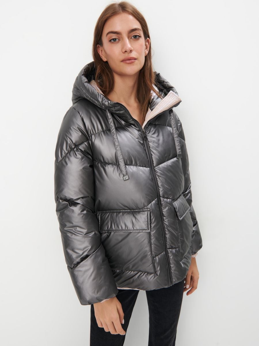 Zimowa pikowana kremowa kurtka