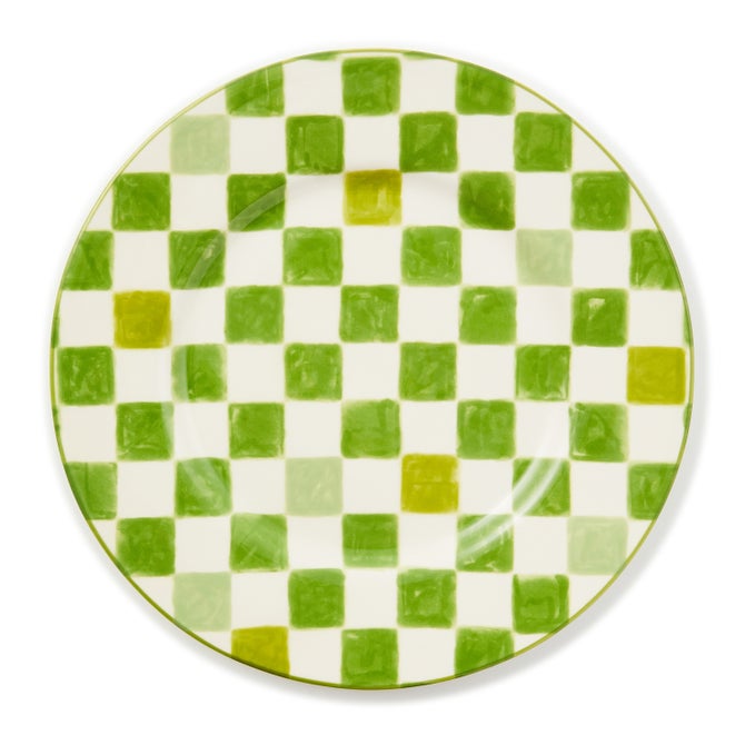 Black Check Dinner Plate
