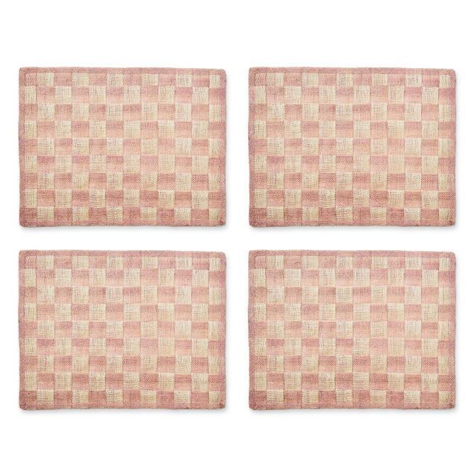 Pink Sinamay Placemats, Set of 4