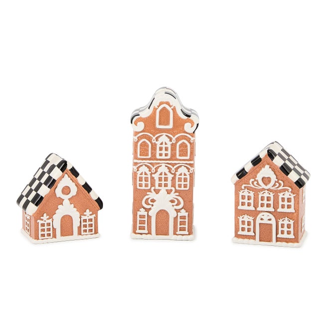 Gingerbread Village Candle Holders, Set of 3