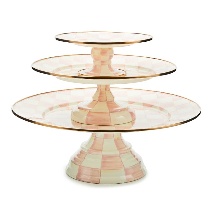 Rosy Check Mini Pedestal Platter