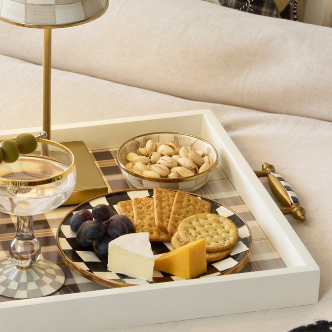 Mocha Check Dipping Bowl