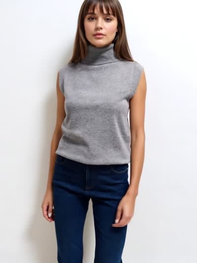 Wełniany szary golf