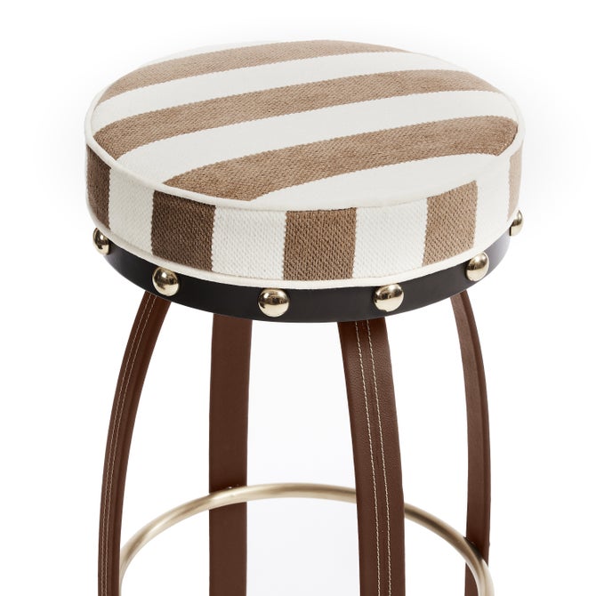 Flatiron Brown Stripe Counter Stool