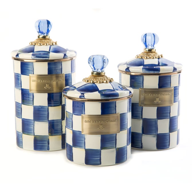 Royal Check Enamel Canisters