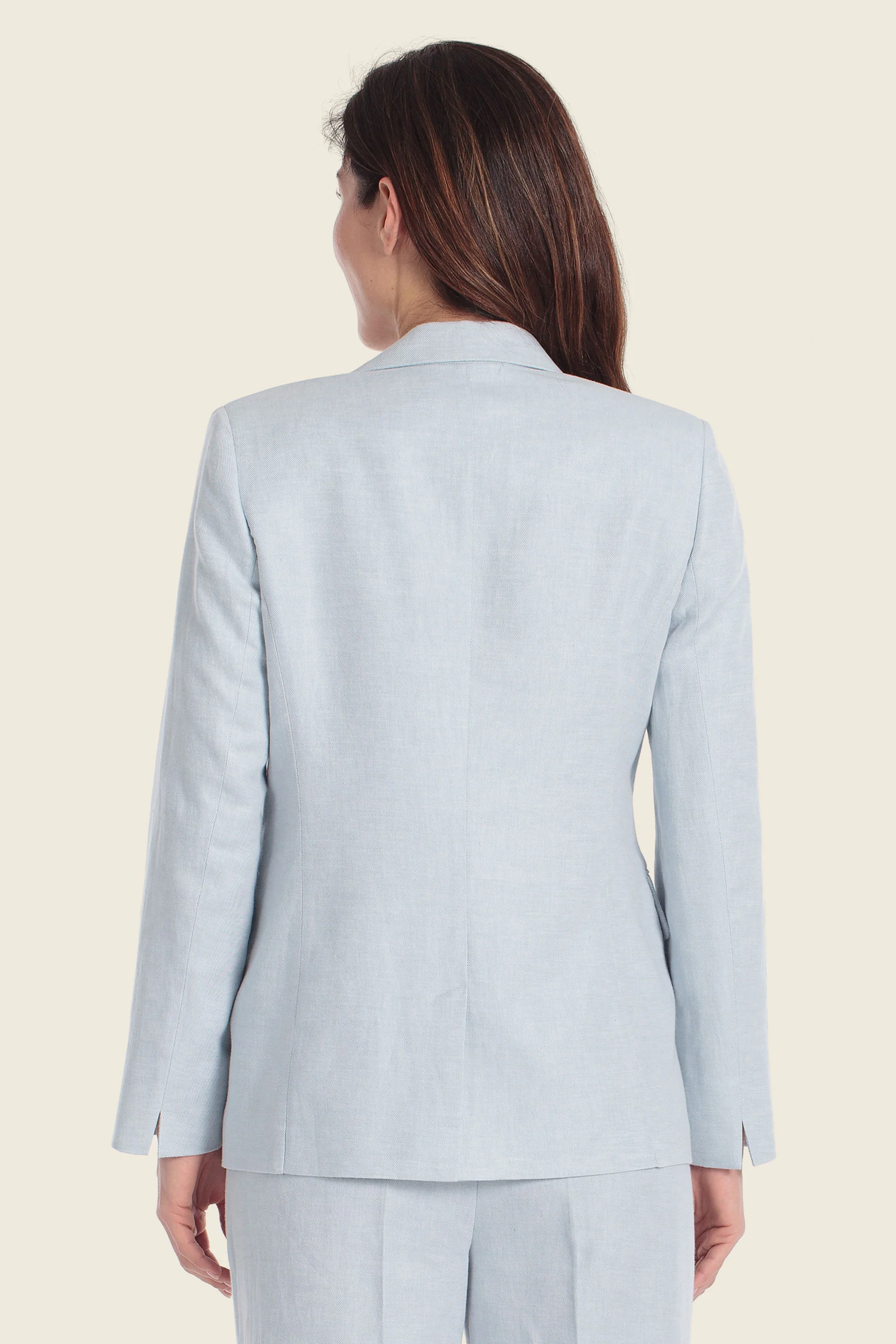 Blazer aus Leinen-Baumwolle mit Ein-Knopf-Verschluss