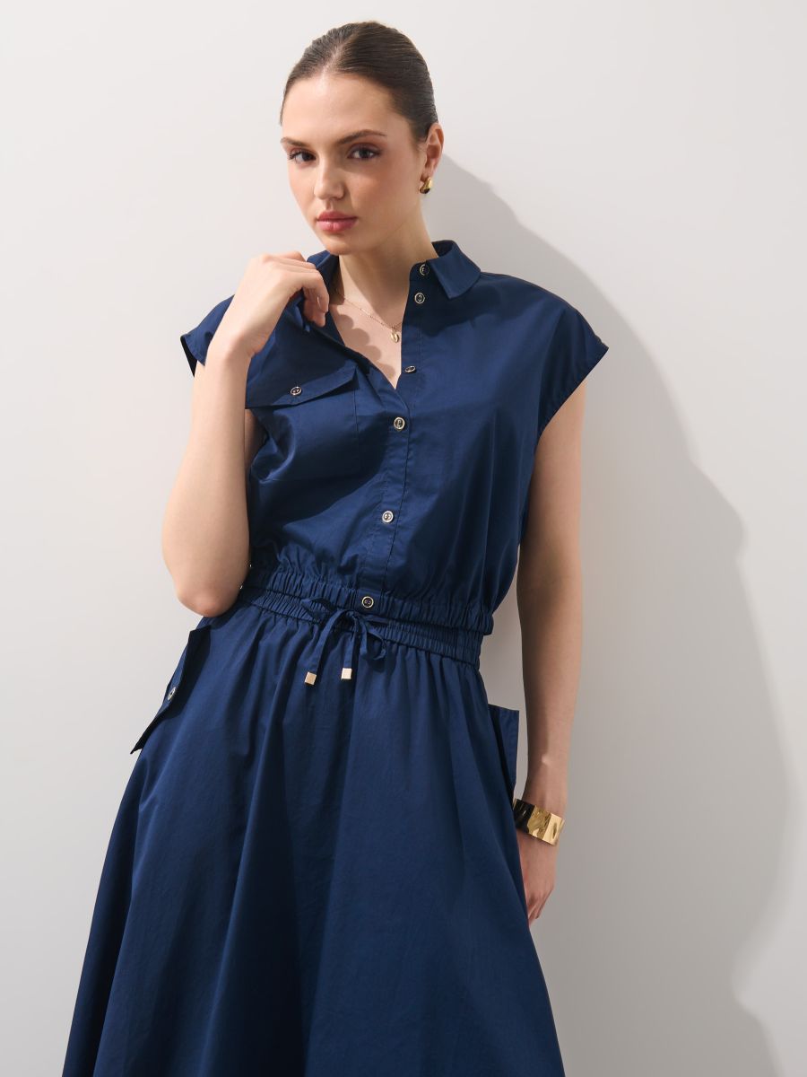 Bawełniana beżowa koszula z krótkim rękawem