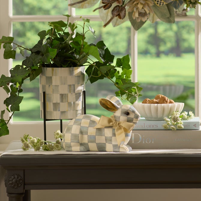 Sterling Check Resting Bunny