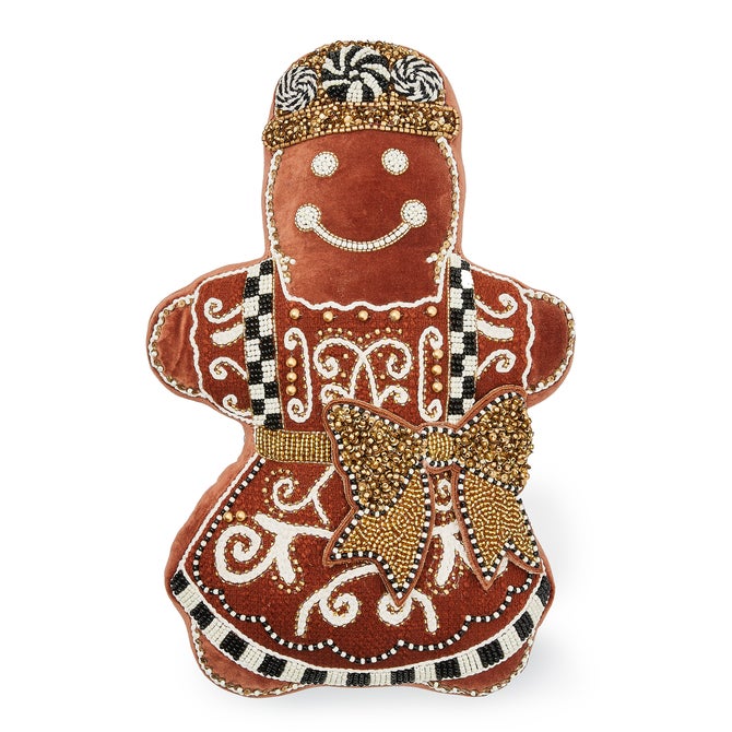 Gingerbread Girl Shaped Throw Pillow