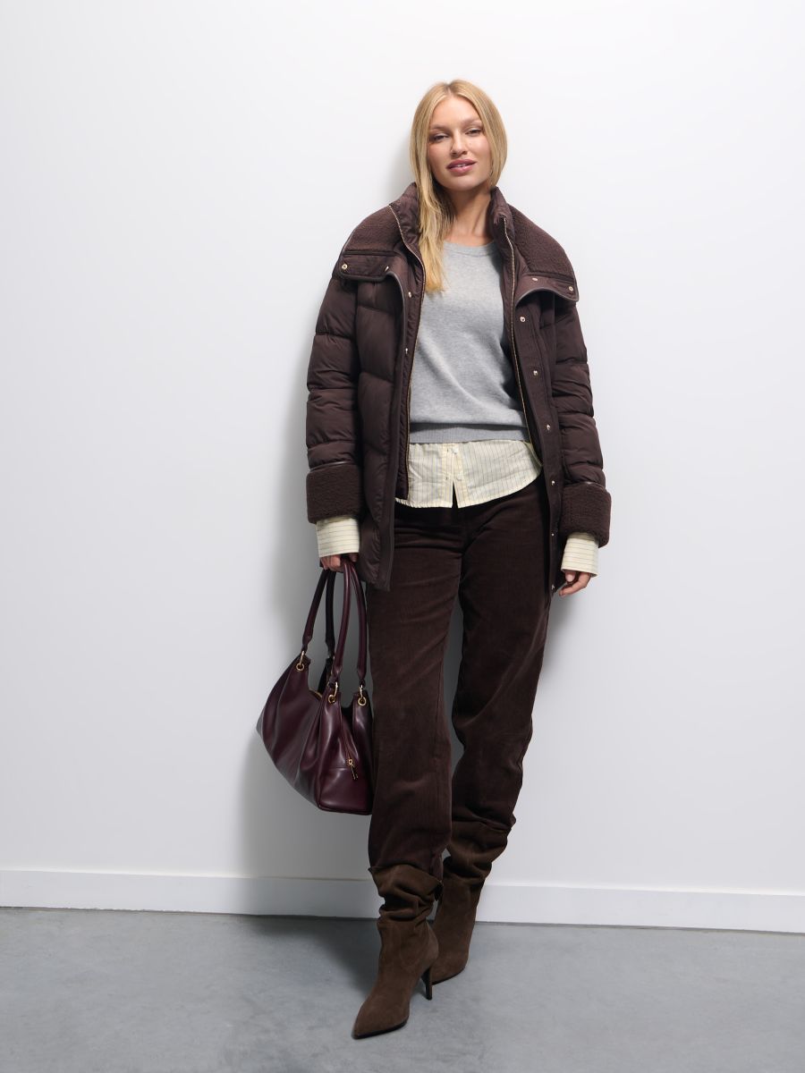 Bawełniany szary sweter