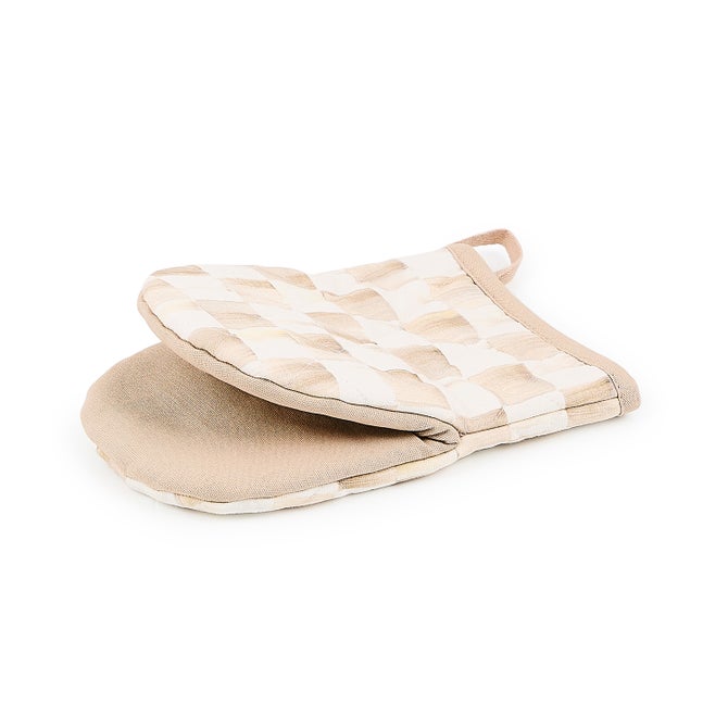 Mocha Check Mini Oven Mitt