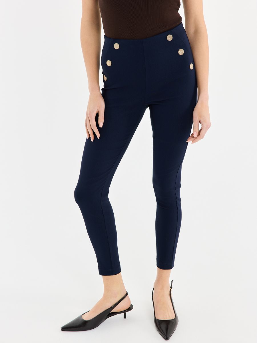 Granatowe spodnie skinny