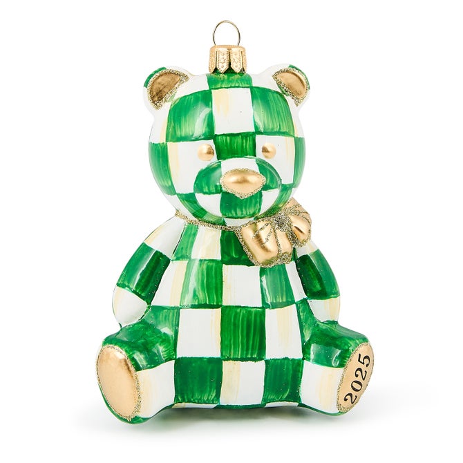 2025 Emerald Bear Glass Ornament