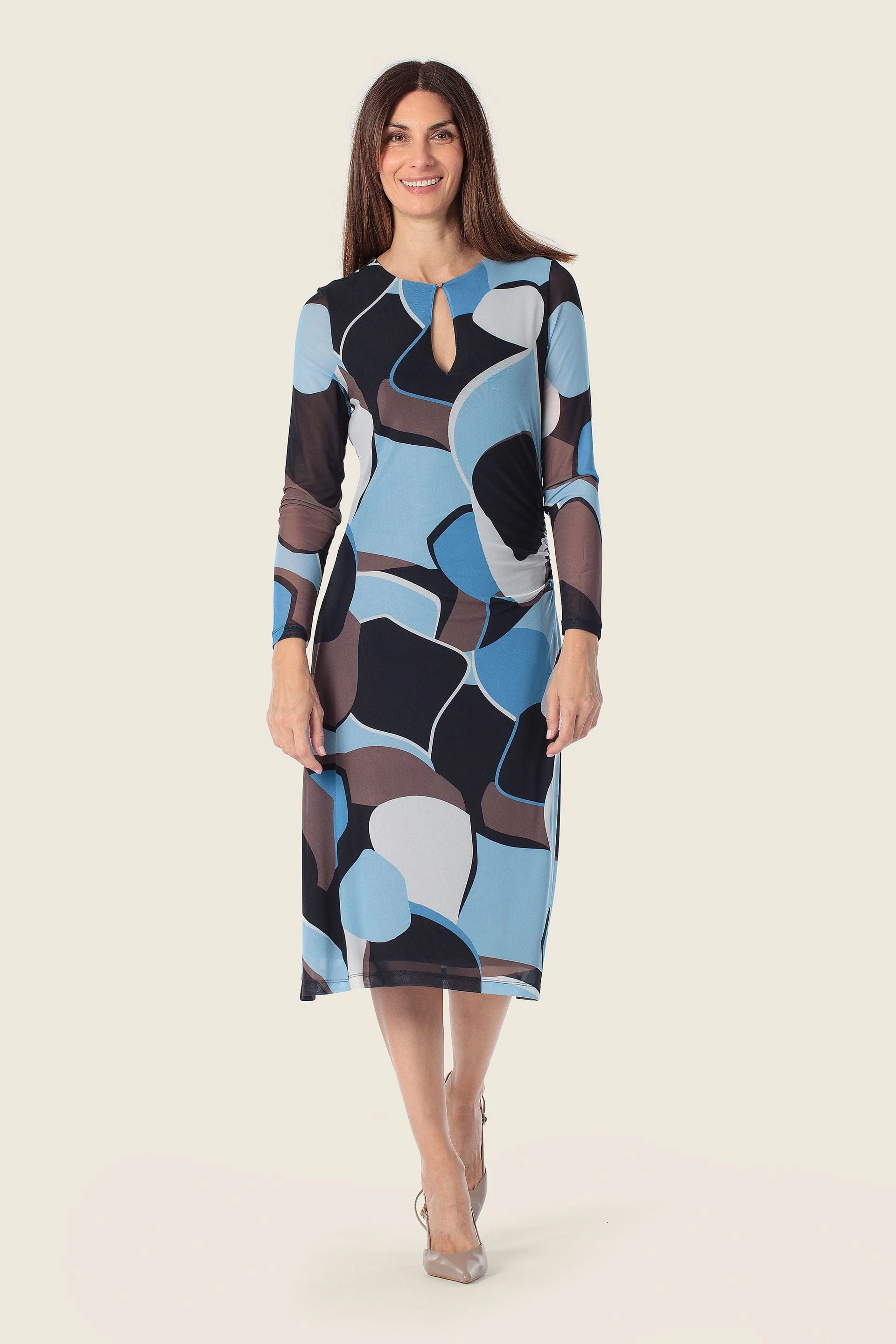 Kleid mit abstraktem Print
