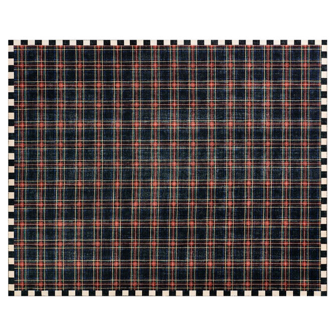 Stewart Tartan Black 8' x 10' Washable Rug