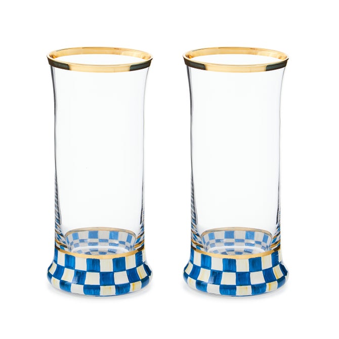 Royal Check Highball Glass, Set of 2