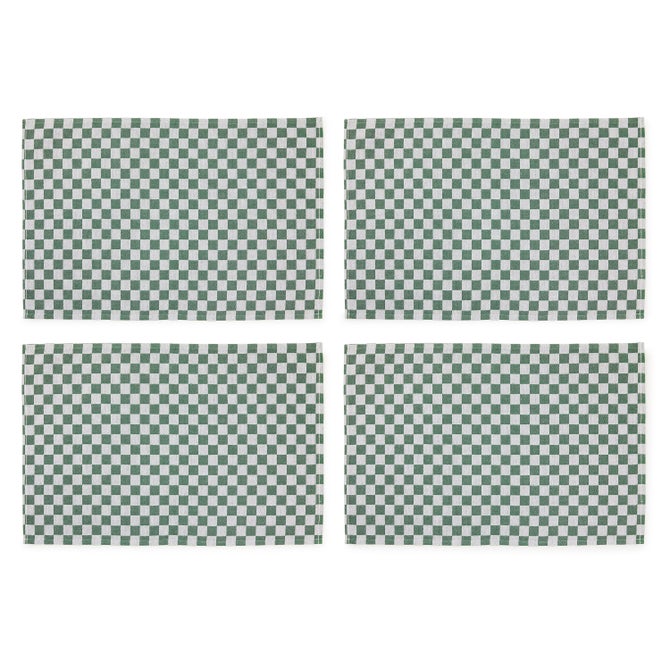 Dark Green Check Placemat, Set of 4