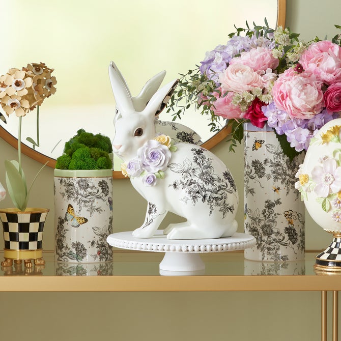 Butterfly Toile Tall Rabbit