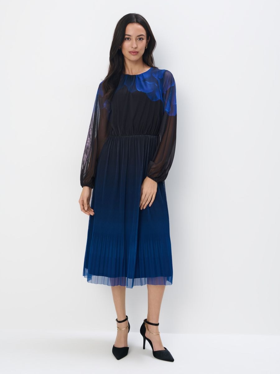 Sukienka midi z dzianiny mesh